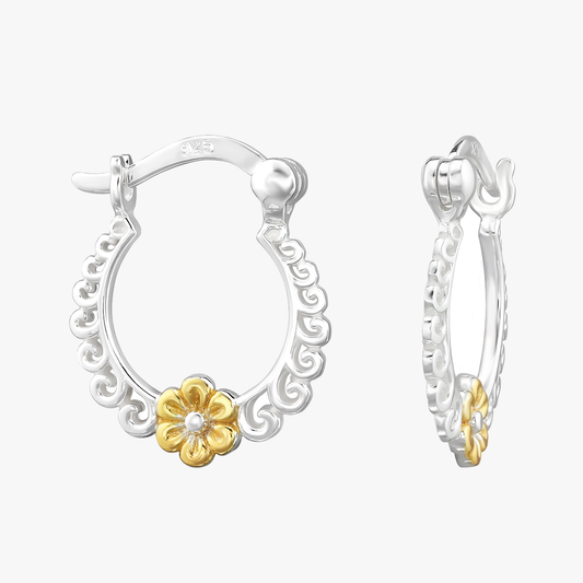 Florinelle | Orecchini Fiori | Argento Sterling 925 | Placcatura oro + E-Coat