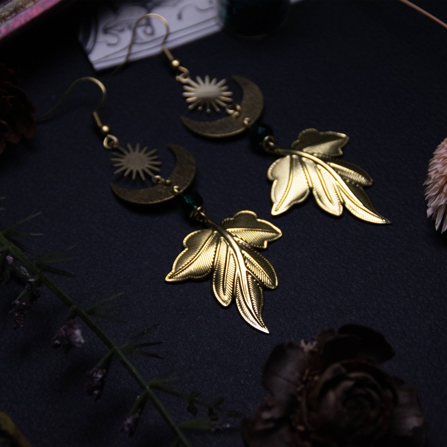 Autumn leaves | Orecchini autunnali con foglie in ottone | fatto a mano