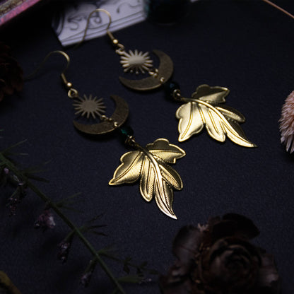 Autumn leaves | Orecchini autunnali con foglie in ottone | fatto a mano