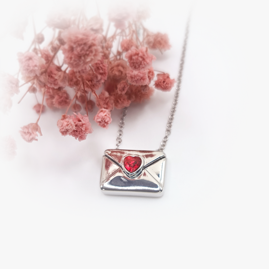 Locket Necklace | Envelope | 18K Gold Plated | Valentine's Day | Gift