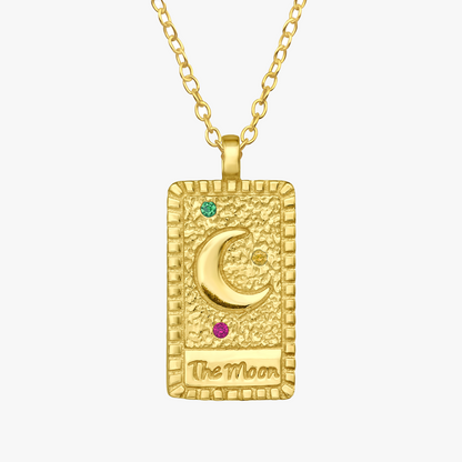 Arcanys Luna | Collana Tarocchi | Arcano Luna | Argento 925 | Placcatura oro + E-coat | Zirconi