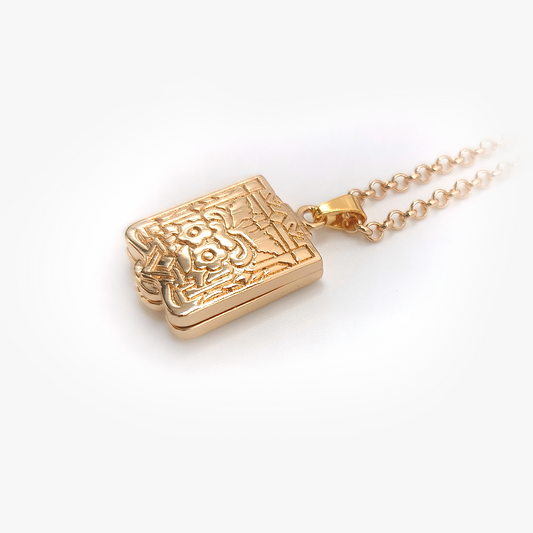 Square Locket Pendant | Floral | Retro