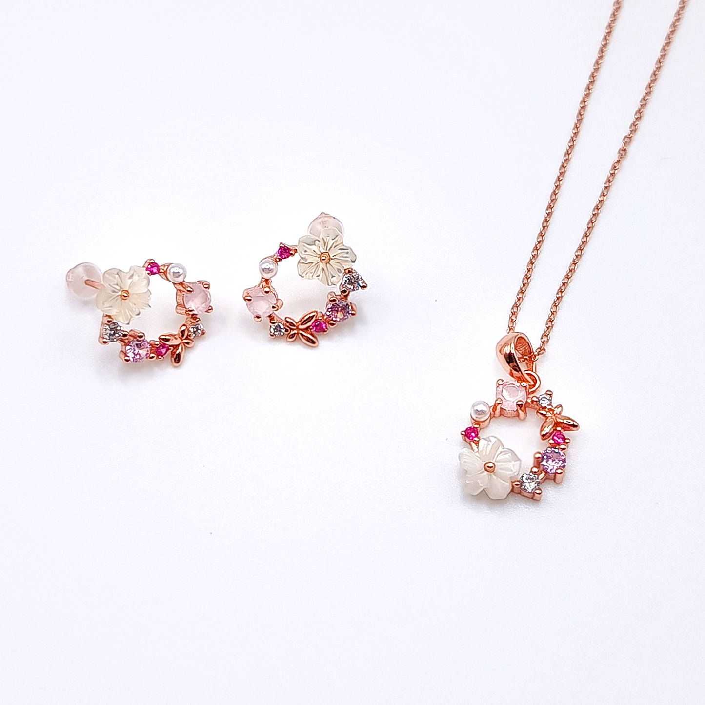 Flower Necklace | Zirconia | Sterling Silver