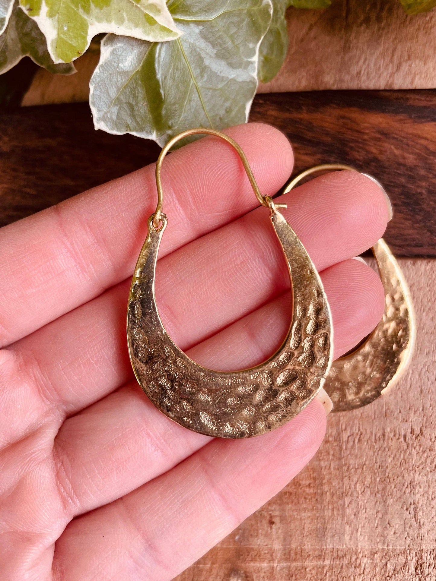 Orecchini a cerchio | Ottone dorato | Fatto a mano