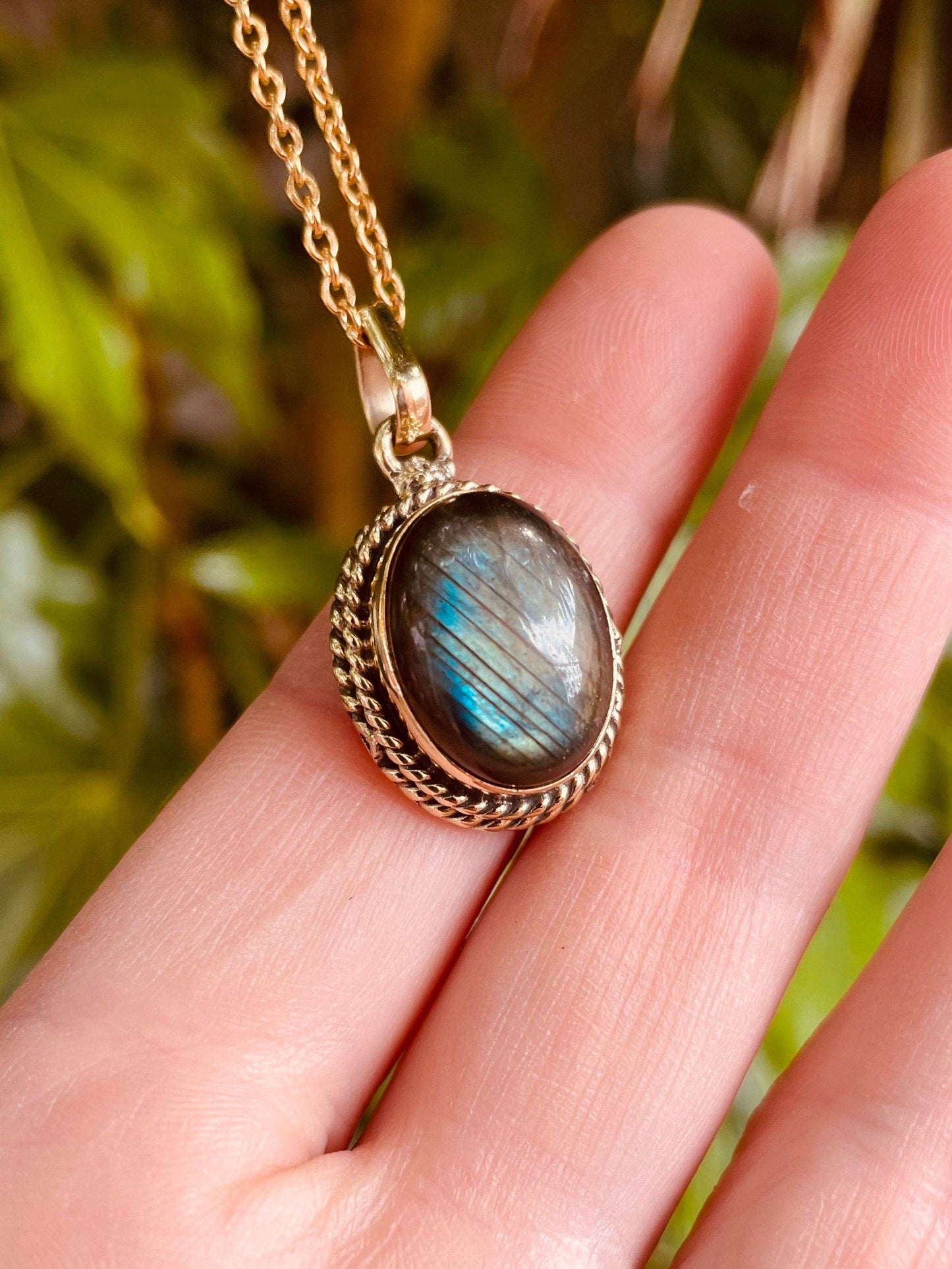 Collana Ottone | Labradorite | Fatto a mano