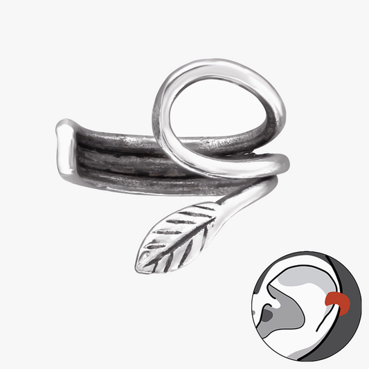 Faelya | Ear Cuff Foglia | Argento 925 | E-coat