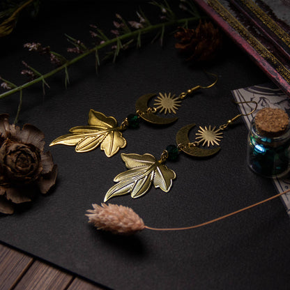 Autumn leaves | Orecchini autunnali con foglie in ottone | fatto a mano