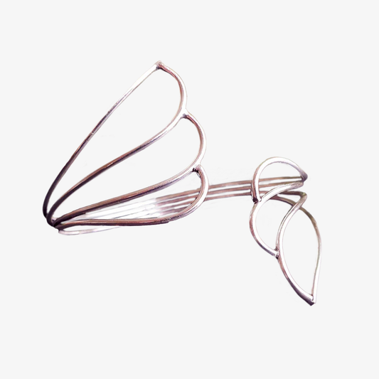 Bracciale con Ali | Placcato Argento | Regolabile | Artigianale