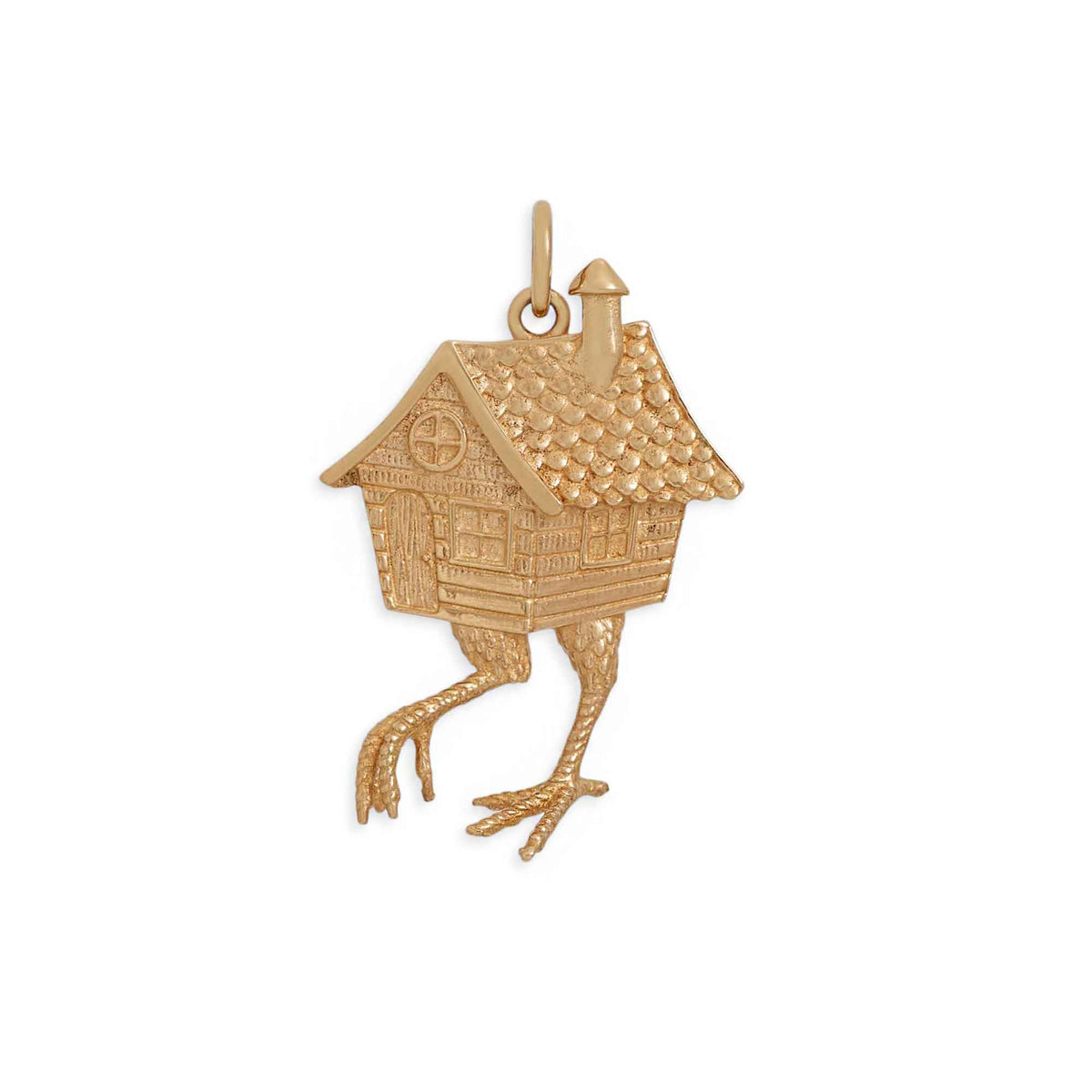 Ciondolo Casa di Baba Yaga in argento sterling o bronzo 29x18 mm