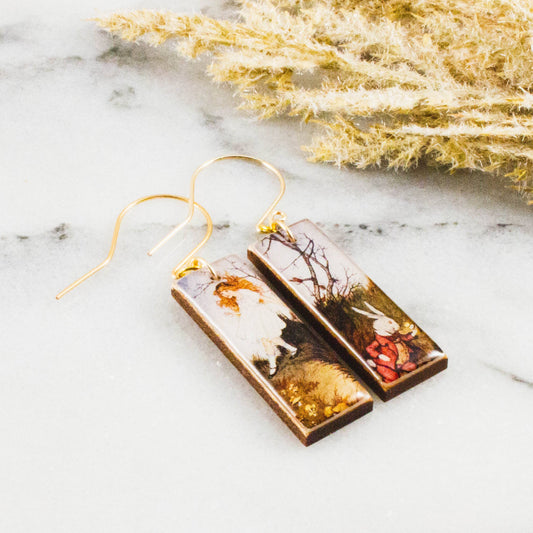 Orecchini rettangolari Alice nel Paese delle Meraviglie | Stile Vintage