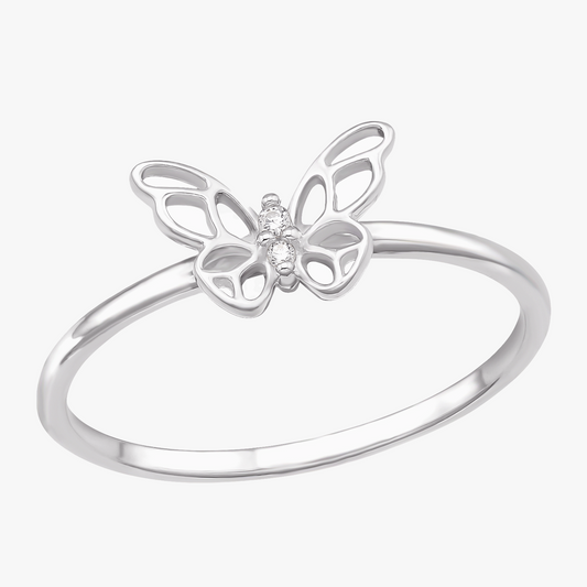 Pixie | Anello Farfalla | Zircone | Argento 925 |  E-coat