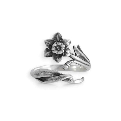 Anelli con Fiori di Nascita Regolabili: Luxe Silver Plate / Maggio - Mughetto
