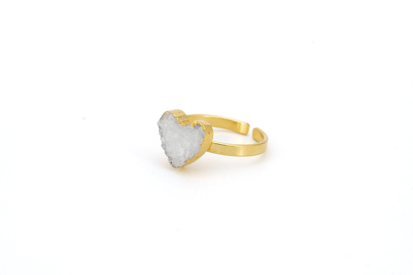 Anello cuore | Agata Bianca | Regolabile