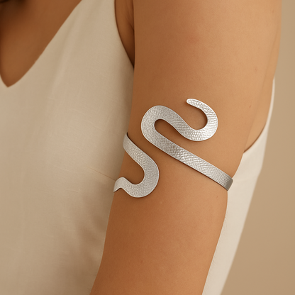 Bracciale da braccio | regolabile | serpente | placcato argento
