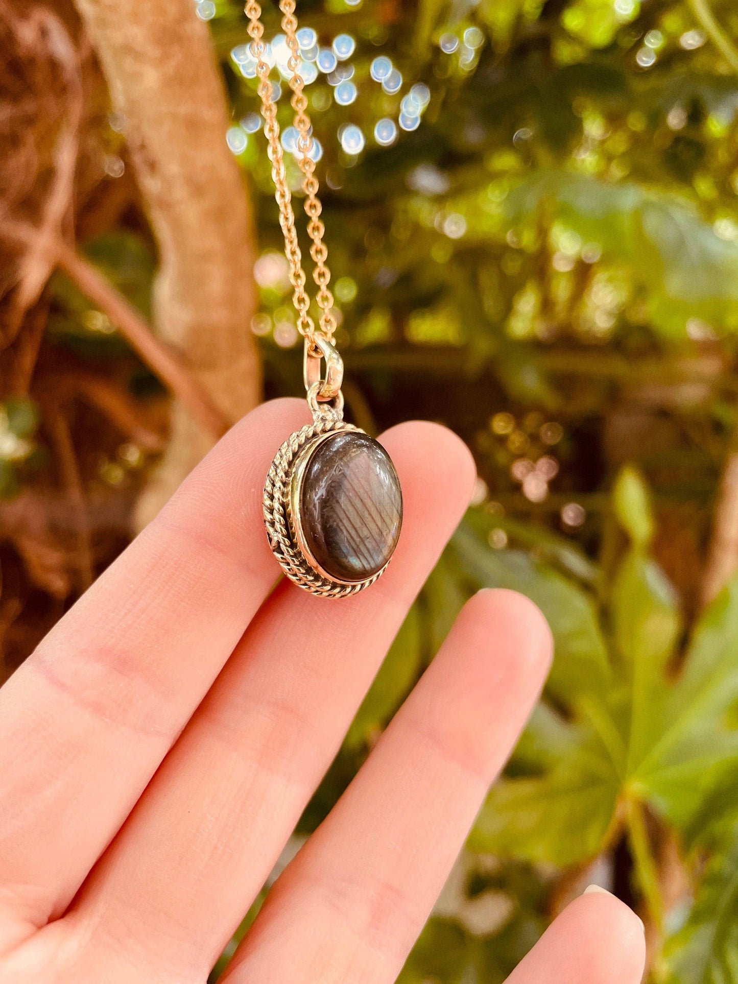 Collana Ottone | Labradorite | Fatto a mano