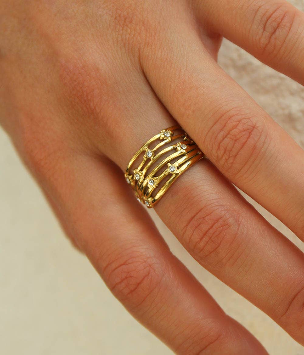 Gigi Rhinestone Multi Ring | Handmade Jewelry