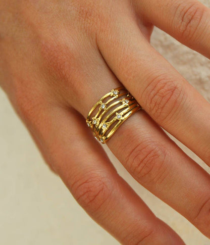 Gigi Rhinestone Multi Ring | Handmade Jewelry