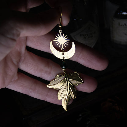 Autumn leaves | Orecchini autunnali con foglie in ottone | fatto a mano