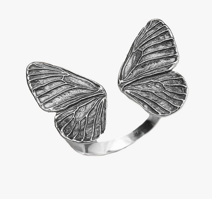 Anello Ali di Farfalla regolabile in Argento 925