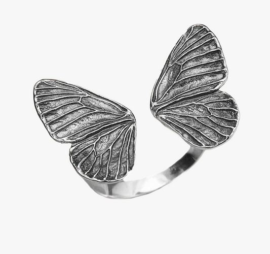 Anello Ali di Farfalla regolabile in Argento 925