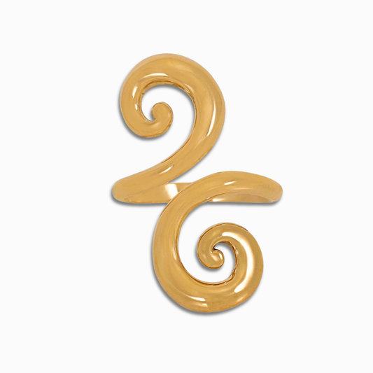 Anello a spirale in bronzo regolabile, dal design avvolgente e organico. Un gioiello originale ispirato alla natura, dallo stile fairycore e magico.