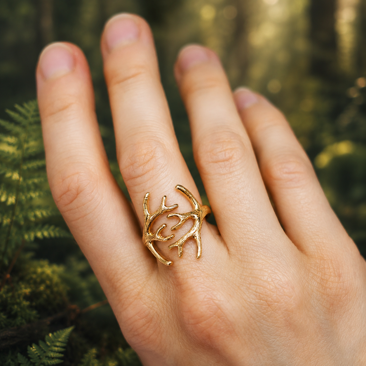 Anello corna in Bronzo Regolabile