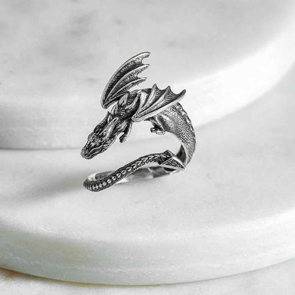 Anello Drago | Regolabile | Argento Sterling