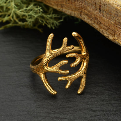 Anello corna in Bronzo Regolabile