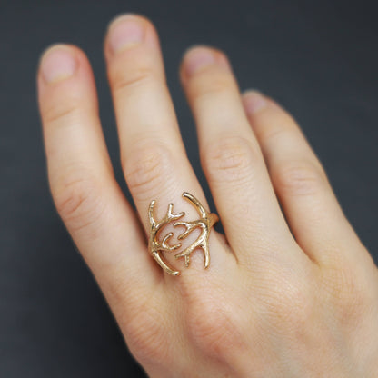 Anello corna in Bronzo Regolabile