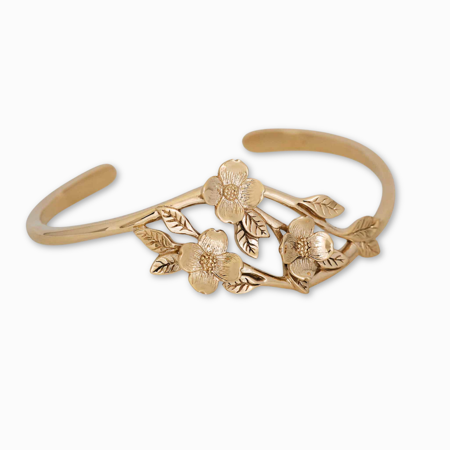 Bracciale regolabile con fiore di corniolo in Bronzo
