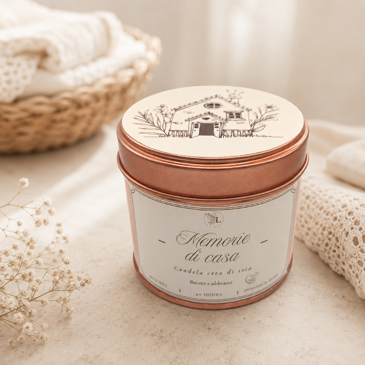 Candela Memorie di Casa da 180 g con fragranza di Grasse