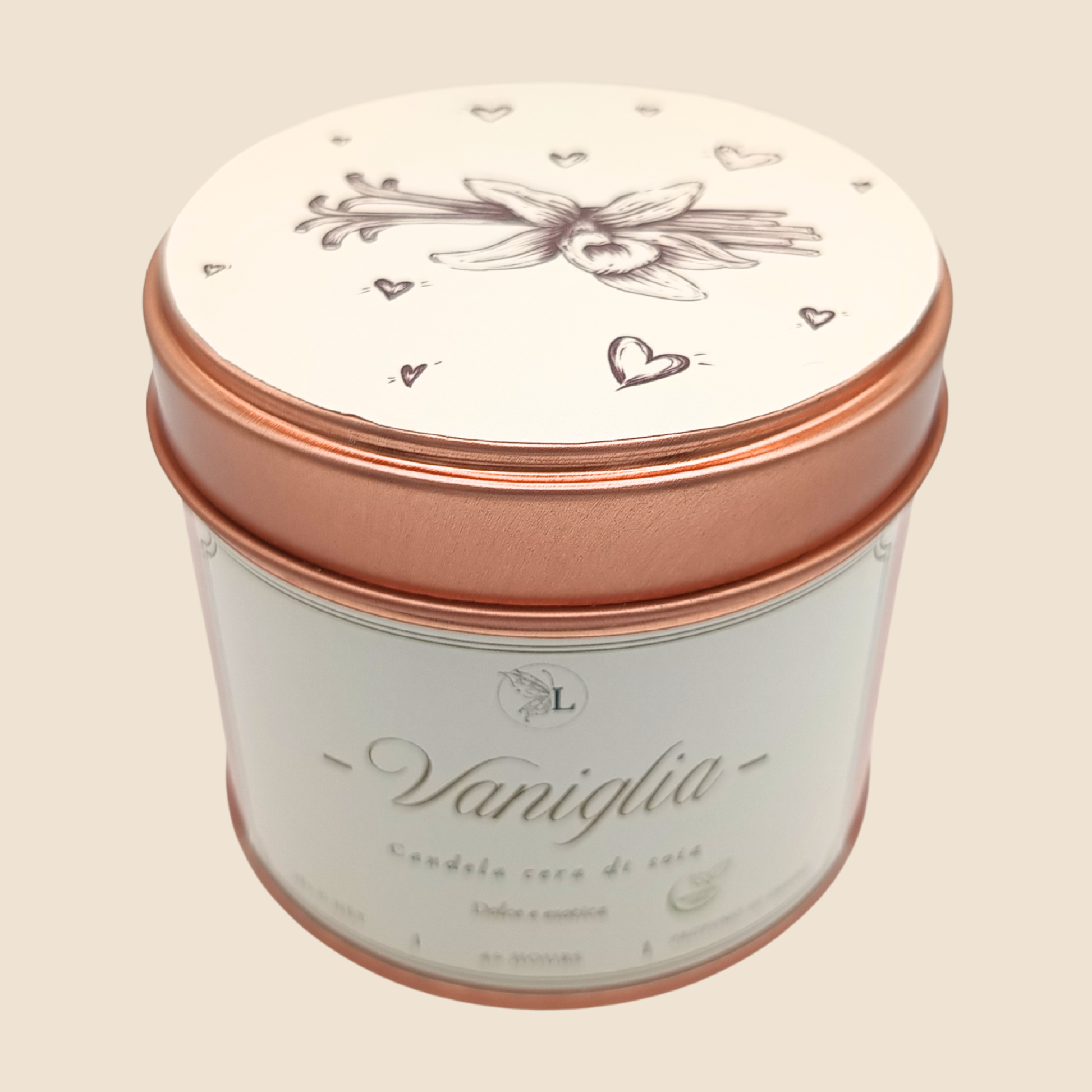Candela profumata Vaniglia con stoppino in cotone