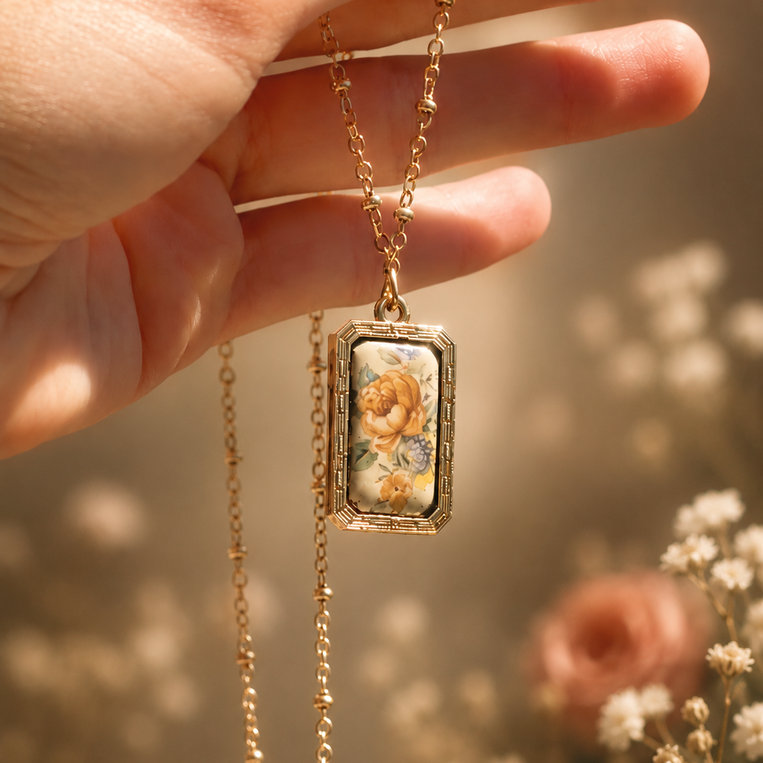 Seraphine | Collana con ciondolo floreale | Stile Vintage