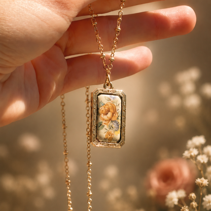 Seraphine | Collana con ciondolo floreale | Stile Vintage