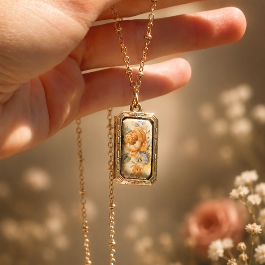 Seraphine | Collana con ciondolo floreale | Stile Vintage