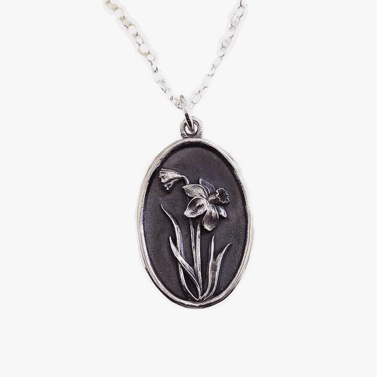 Collana con ciondolo narciso in argento sterling 925