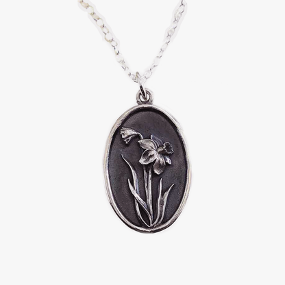 Collana con ciondolo narciso in argento sterling 925