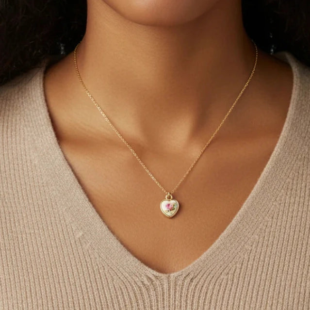 Floriane | Collana con pendente a cuore | Regency Victorian Rose