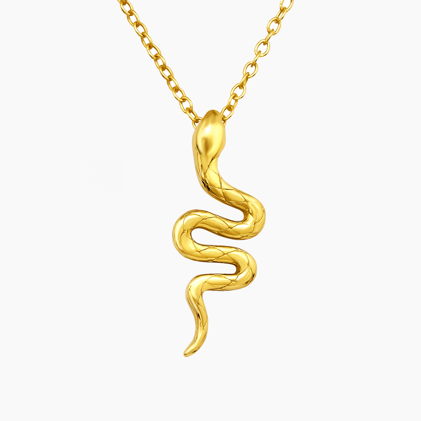 Collana con pendente serpente dorato in Argento 925