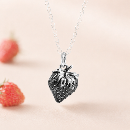 Collana fragolina di bosco in Argento 925 riciclato
