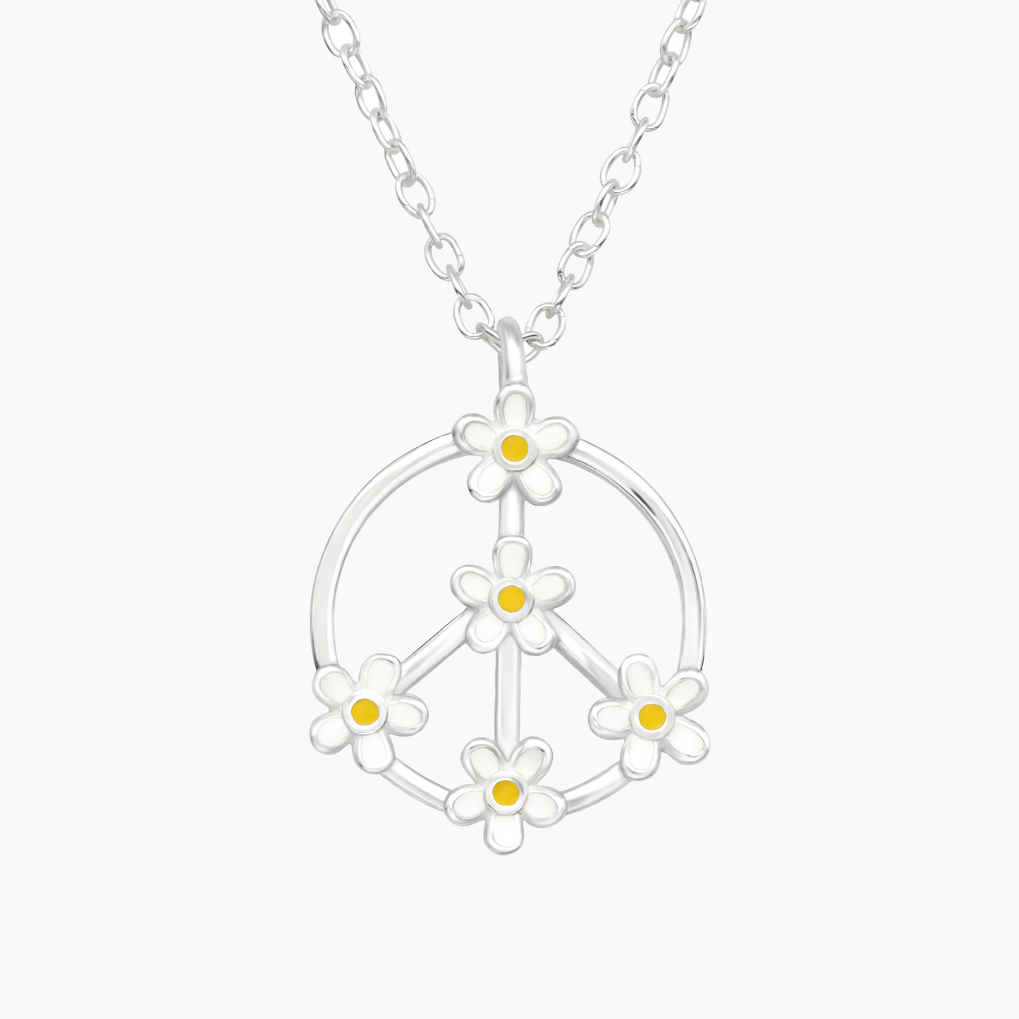 Ciondolo simbolo della pace in Argento Sterling 925 e resina