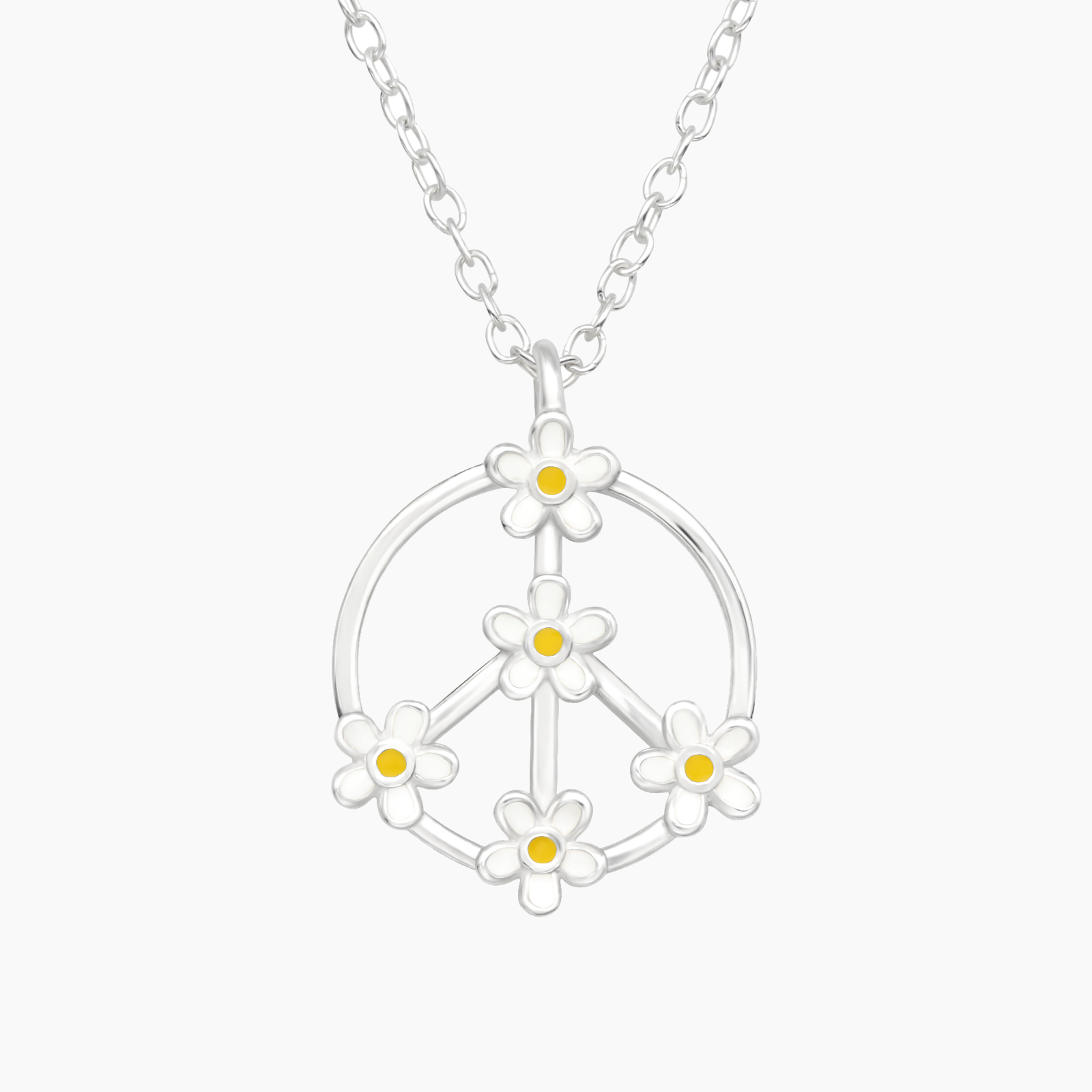 Ciondolo simbolo della pace in Argento Sterling 925 e resina