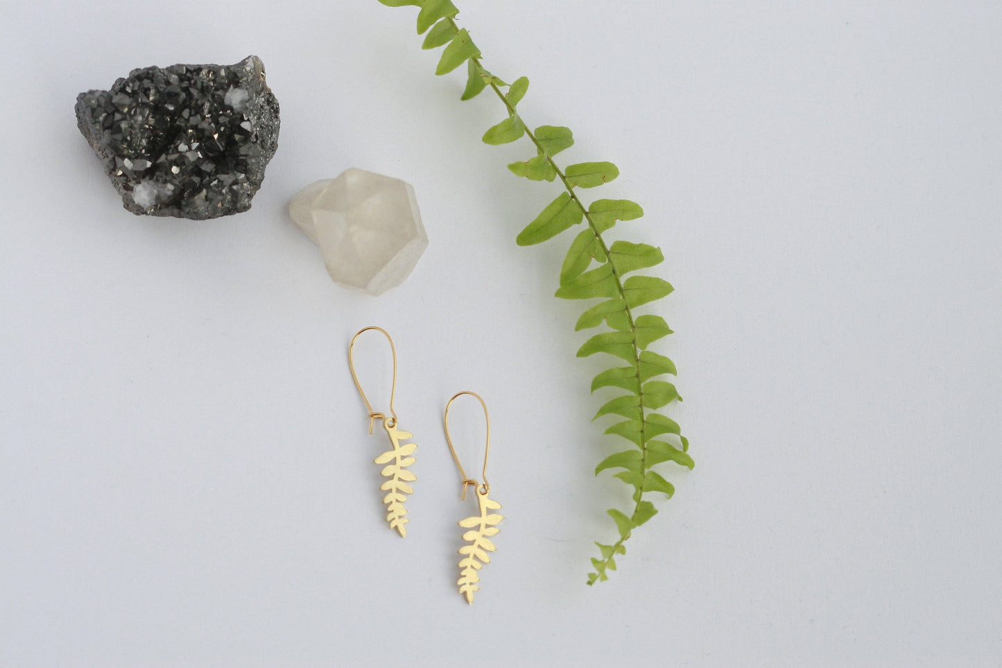 Delicate Brass Leaf Earrings | Handcrafted