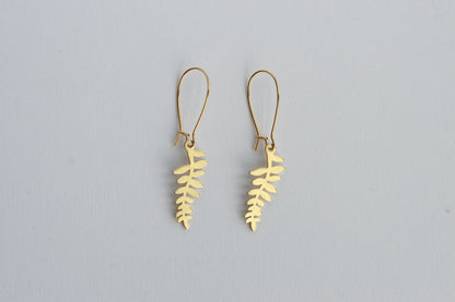 Delicate Brass Leaf Earrings | Handcrafted