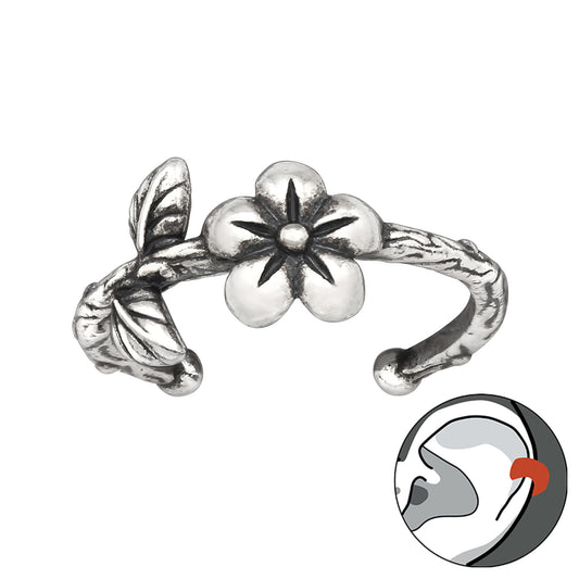 Virelia | Ear Cuff Fiore | Argento 925 |  E-coat