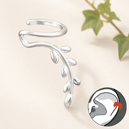 Sylvae | Ear Cuff Foglia in Argento 925
