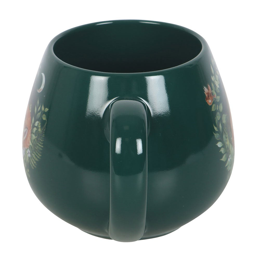 Tazza verde con Volpe dormiente in Ceramica
