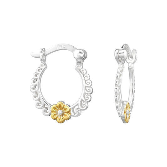 Florinelle | Orecchini Fiori | Argento Sterling 925 | Placcatura oro + E-Coat