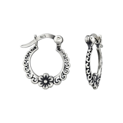 Florinelle | Orecchini Fiori | Argento Sterling 925 | Ossidato + E-coat