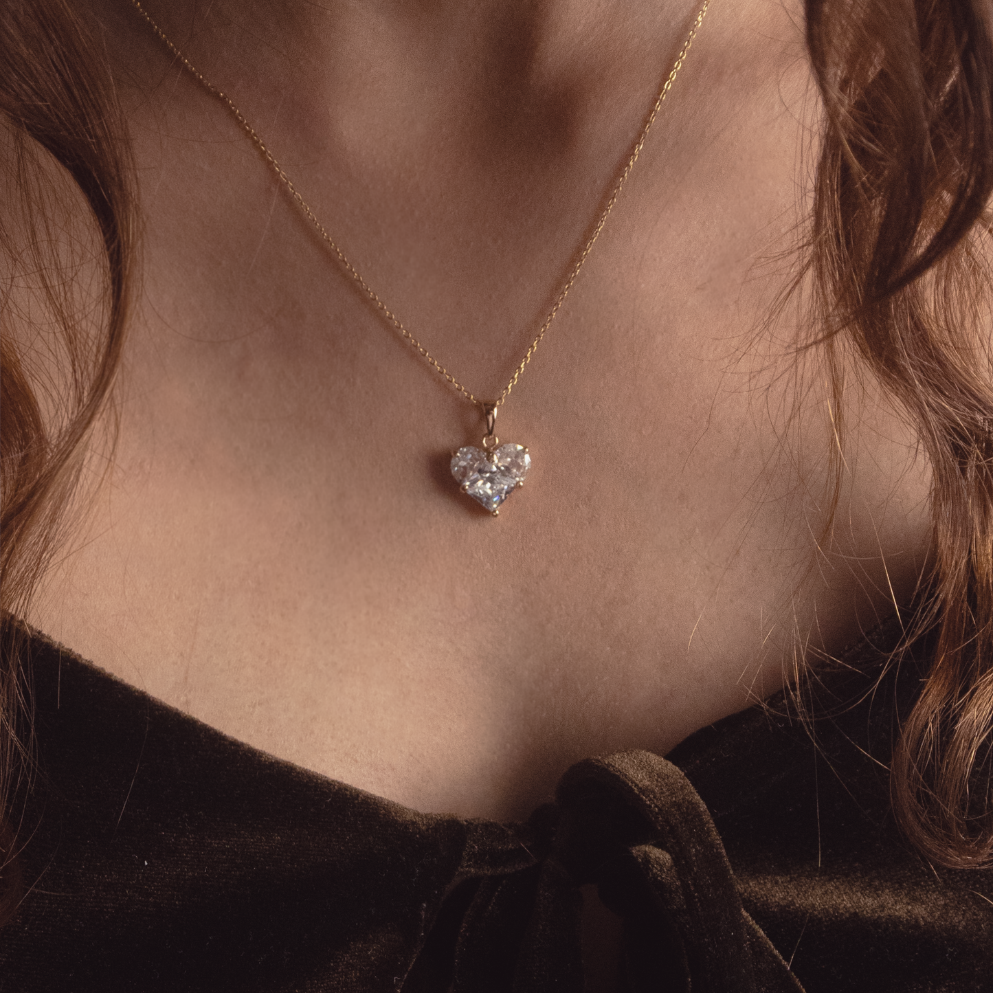 In Love | Heart Pendant Necklace | Cubic Zirconia | 24K Gold